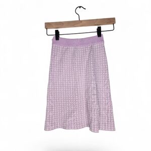 Nodress Houndstooth Check Knit Skirt in Lavender and White Size XS